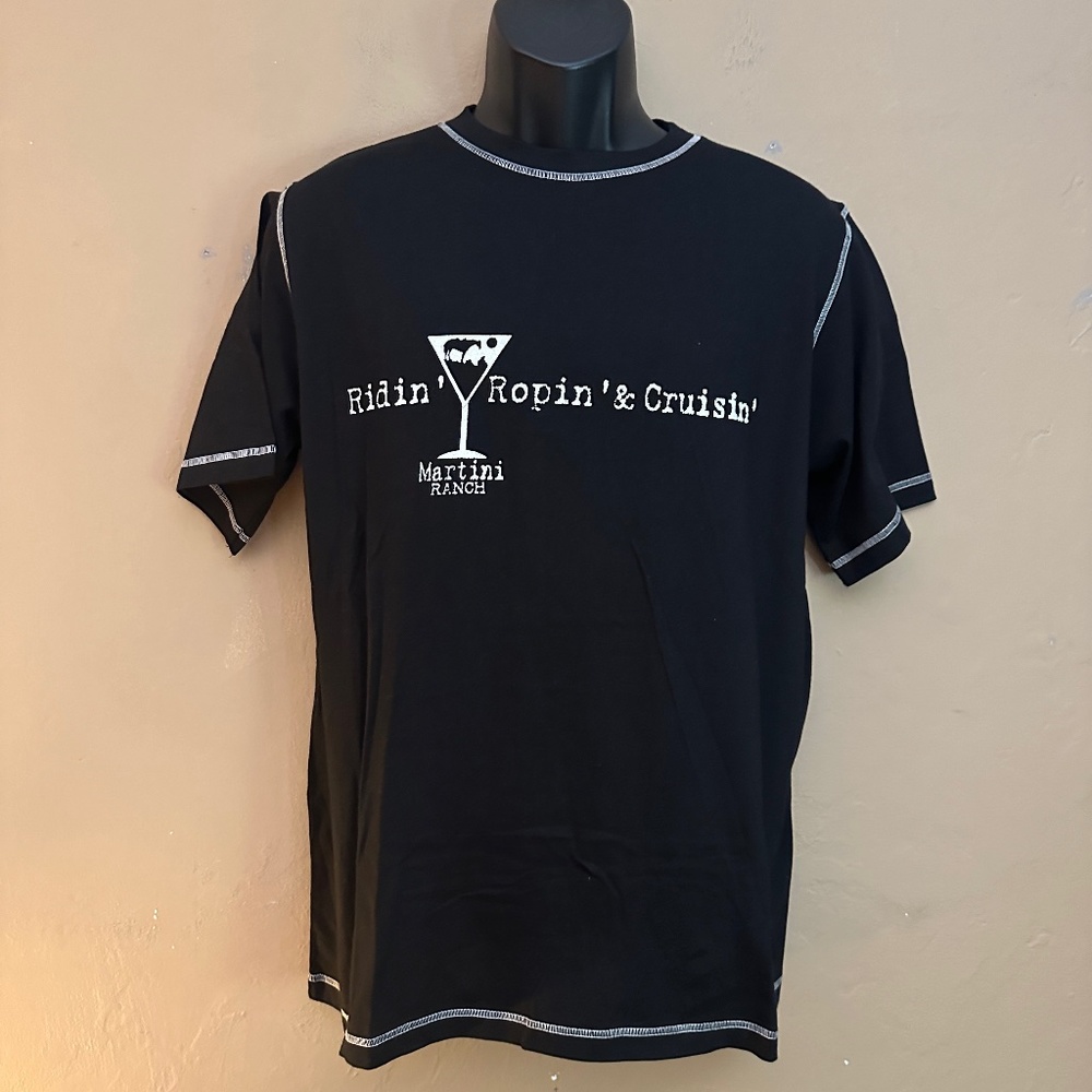 Martini Ranch T Shirt Medium Gently worn 100% cotton 20" armpit to armpit